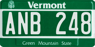 VT license plate ANB248