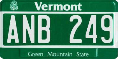 VT license plate ANB249