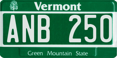 VT license plate ANB250