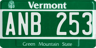 VT license plate ANB253