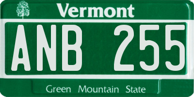 VT license plate ANB255