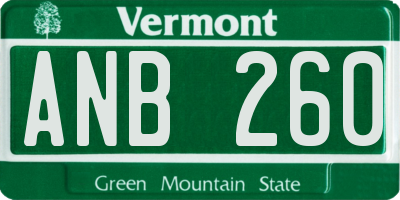 VT license plate ANB260