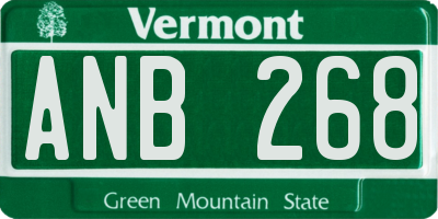 VT license plate ANB268