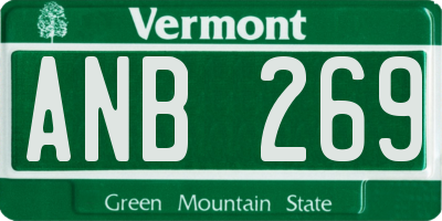 VT license plate ANB269