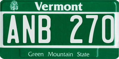 VT license plate ANB270