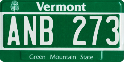 VT license plate ANB273