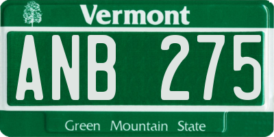 VT license plate ANB275