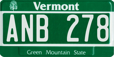 VT license plate ANB278