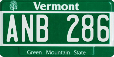 VT license plate ANB286
