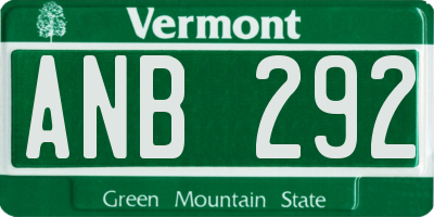 VT license plate ANB292