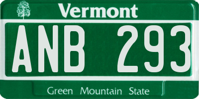 VT license plate ANB293