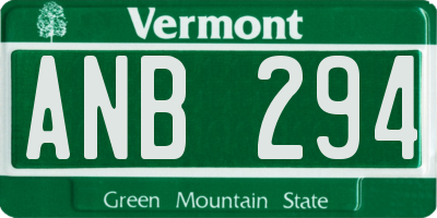 VT license plate ANB294