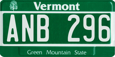 VT license plate ANB296