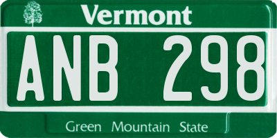 VT license plate ANB298