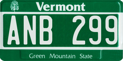 VT license plate ANB299