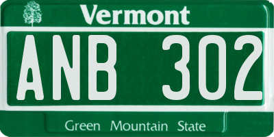 VT license plate ANB302