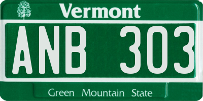 VT license plate ANB303
