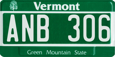 VT license plate ANB306