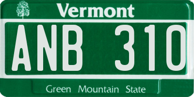 VT license plate ANB310