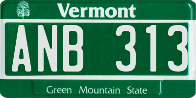 VT license plate ANB313