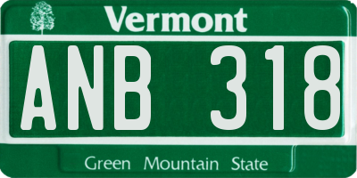 VT license plate ANB318