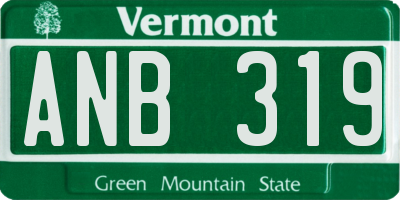 VT license plate ANB319