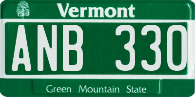 VT license plate ANB330