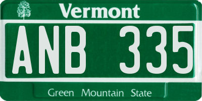 VT license plate ANB335