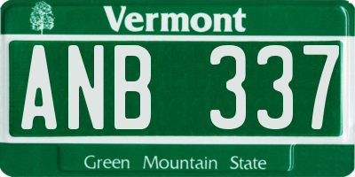 VT license plate ANB337