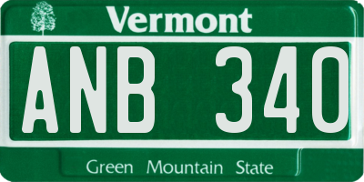 VT license plate ANB340