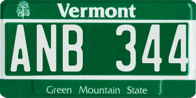 VT license plate ANB344