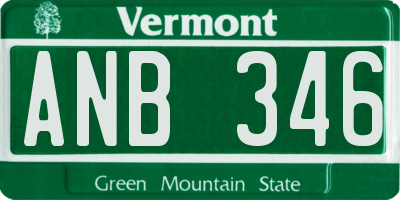 VT license plate ANB346