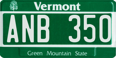 VT license plate ANB350