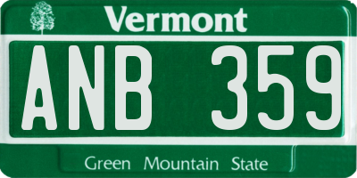 VT license plate ANB359