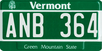 VT license plate ANB364