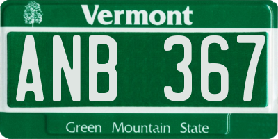VT license plate ANB367