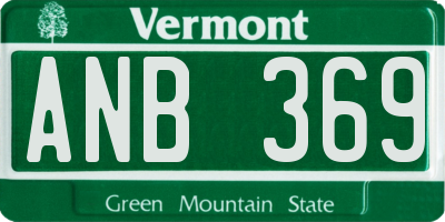 VT license plate ANB369