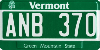 VT license plate ANB370