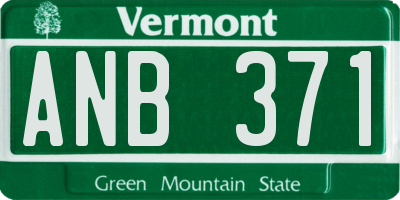 VT license plate ANB371