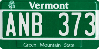 VT license plate ANB373