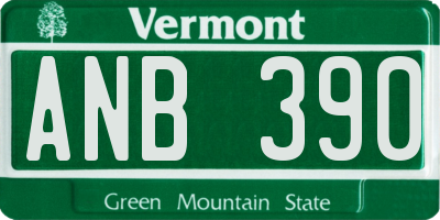 VT license plate ANB390