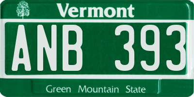 VT license plate ANB393