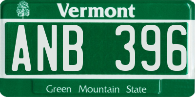 VT license plate ANB396
