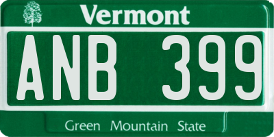 VT license plate ANB399