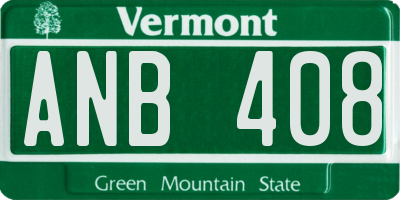 VT license plate ANB408