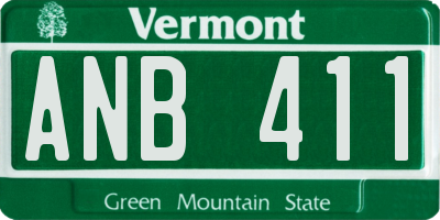 VT license plate ANB411