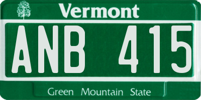 VT license plate ANB415