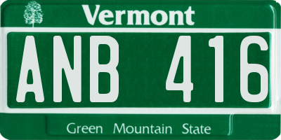 VT license plate ANB416