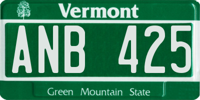 VT license plate ANB425
