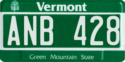 VT license plate ANB428